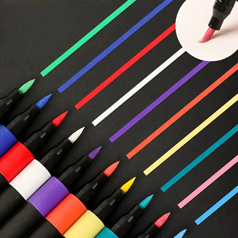 Acryl-Markierungsstifte mit weicher Pinselspitze –  ideal für Leinwand, Stein, Holz, Glas, Stoff, Heimwerkerarbeiten
