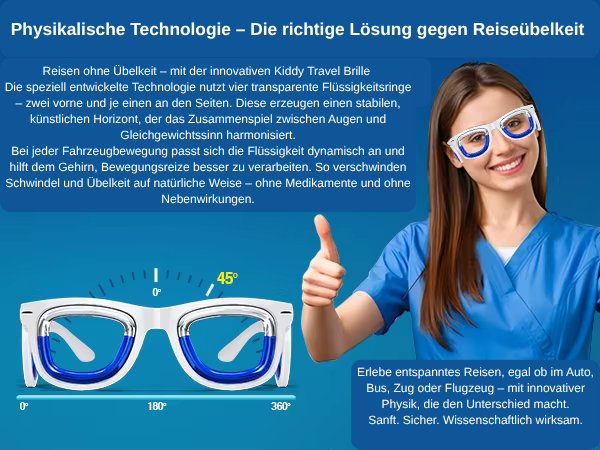 Kiddy Travel Brille – Hightech gegen Schwindel und Übelkeit!
