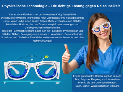 Kiddy Travel Brille – Hightech gegen Schwindel und Übelkeit!